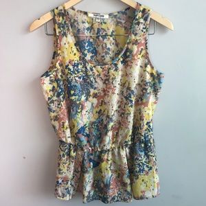 {Daniel Rainn} Multi Color Peplum Top